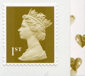 2008 GB - UJW6 1st Gold (W) S-Adhesive from SA2 Booklet r2.3 MNH